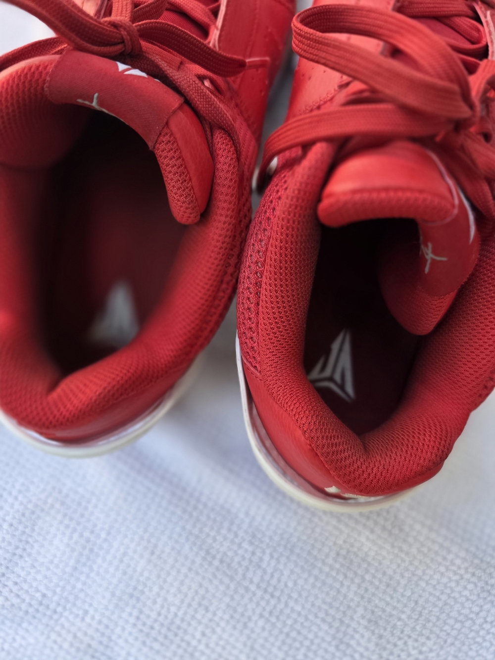 Nike Ja Morant 1 Men's Red Athletic Sneakers with White Accents - Picture 4 of 10